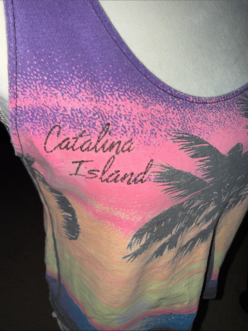 Catalina Purple Sunset Palm-Print Tank Top